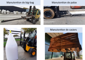 Manutention de big-bag, de palox ou de casiers